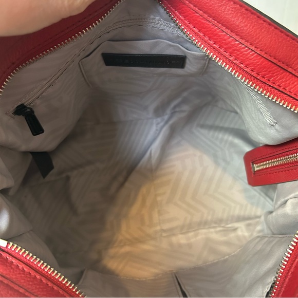 Rebecca Minkoff Regan Satchel Leather Tote In Scarlet Color - Picture 14 of 15